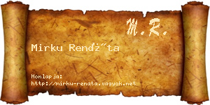 Mirku Renáta névjegykártya
